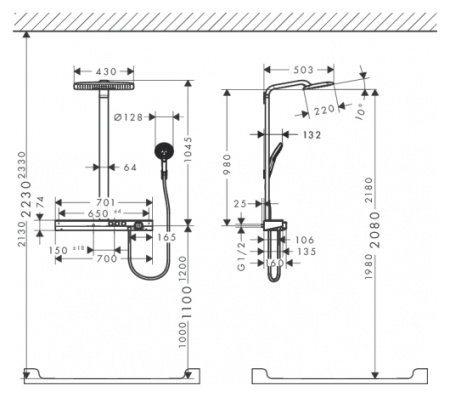 Душевая стойка hansgrohe Rainmaker 27168400