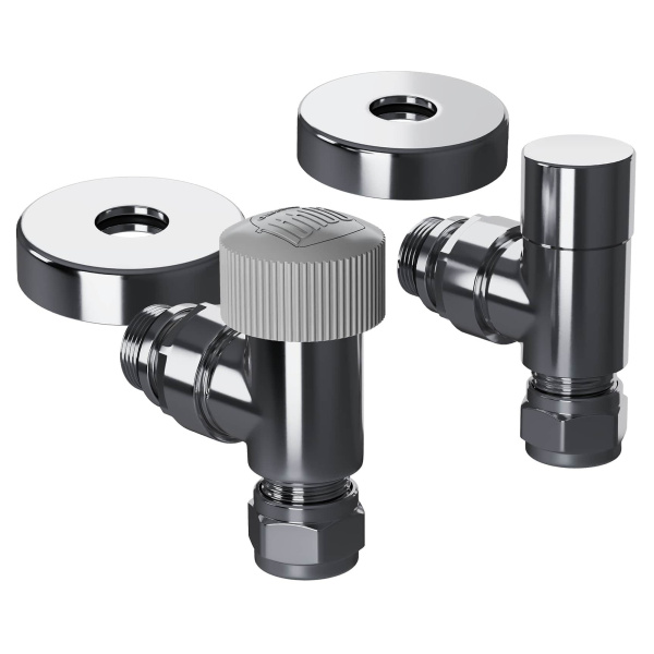 Набор термостатический угловой Royal Thermo Design Pro 15мм М30х1,5 (Хром)