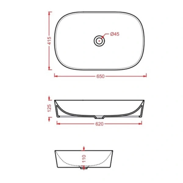 Раковина 65x41,5 см Artceram Ghost GHL002 15 00 grigio oliva*0