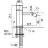 Смеситель для биде Cisal Xion XI000564D1 сталь