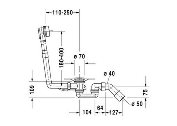 Слив-перелив для ванны Duravit 790285000001000