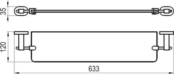 Полка стеклянная Ravak Chrome CR 500.00 X07P195 64 см