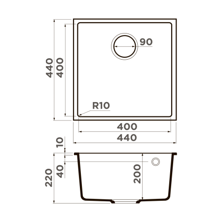 Кухонная мойка Omoikiri Bosen 44-U 4997206 экспрессо