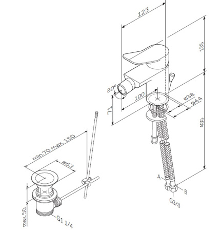 Смеситель для биде AM.PM X-Joy F85A83100