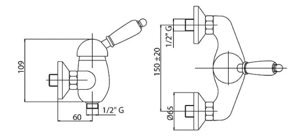 Смеситель для душа Cezares Vintage VINTAGE-D-01-Sw