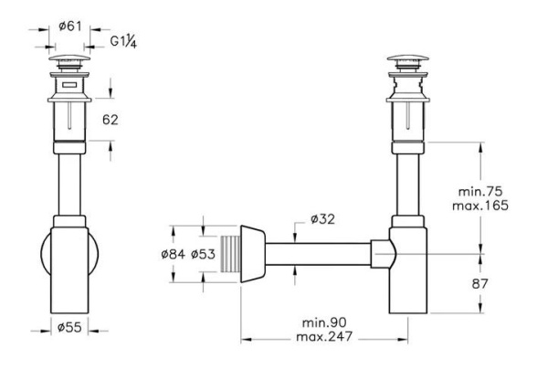 Донный клапан и сифон для раковины Vitra A45154