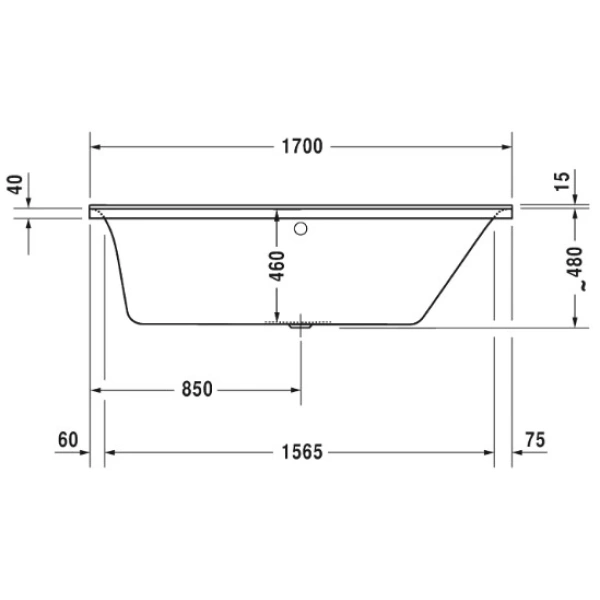 Акриловая ванна 170x75 см R Duravit P3 Comforts 700376000000000