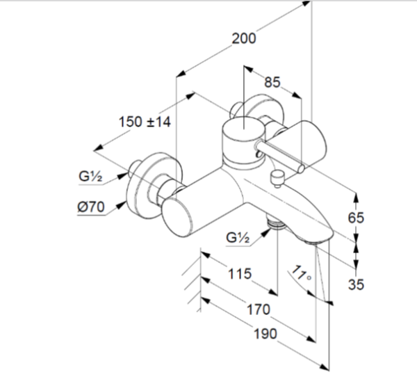 Смеситель для ванны Kludi Bozz 38691N076 брашированное золото