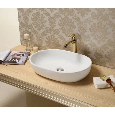 Раковина-чаша CeramaLux 9026A 60x41,5 см, накладная, белый
