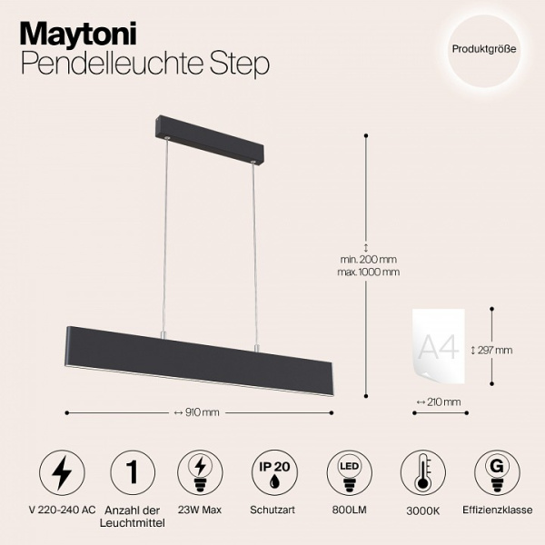 Подвесной светильник Maytoni Technical Шаг P010PL-L23B