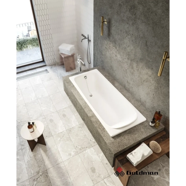 Ванна чугунная Goldman Loft LF17070H 170x70 см, с отверстиями под ручки, белый