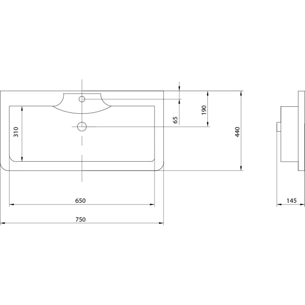 Раковина 75x44 см Акватон Сиена 1A704131SN010