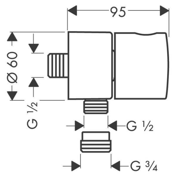 Шланговое подключение Axor Uno 38882000