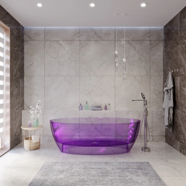 Ванна из полиэфирной смолы Cezares Relax CZR-RELAX2.0-170-79-57-AMT-PFB 168,5x80,5 см, отдельностоящая, аметист
