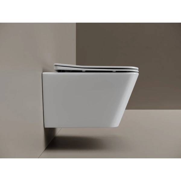 Унитаз подвесной Ceramicanova Miro CN11003T безободковый, торнадо, с сиденьем микролифт, белый