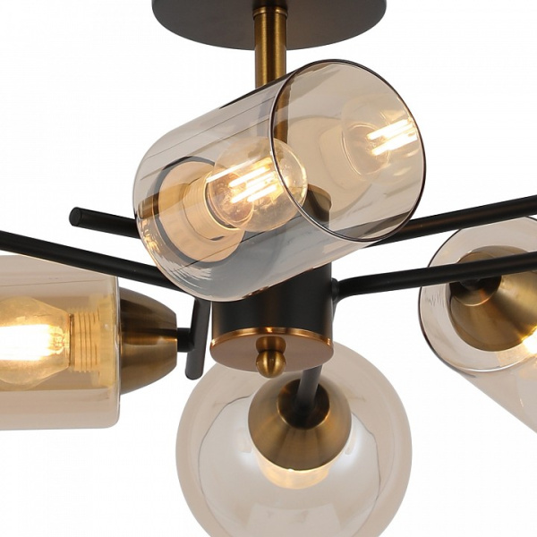 Люстра на штанге ILLUMICO  IL8243-6COU-79 BK GD