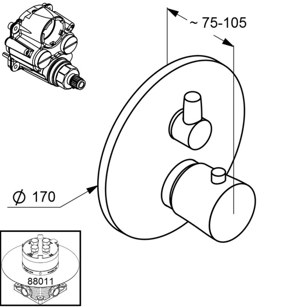 Смеситель для ванны Kludi Balance 528300575