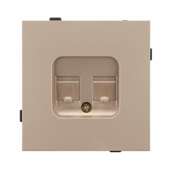 Розетка двойная Ethernet RJ-45 и со шторками, без рамки Arlight SCT-TENDO 054103