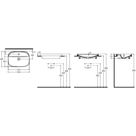 Раковина 55x40 см Isvea Infinity 10NF50055-2H