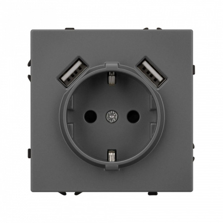 Розетка с заземлением и 2хUSB type A, без рамки Arlight SCT 054291