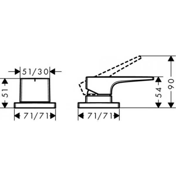 Смеситель на край ванны hansgrohe Metropol 32548000 на 2 отверстия хром