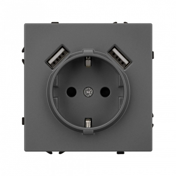 Розетка с заземлением и 2хUSB type A, без рамки Arlight SCT 054291