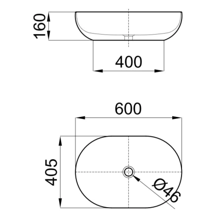 Раковина 60x40,5 см Noken Slender N364850021