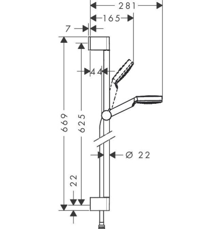 Душевой набор hansgrohe Crometta 1jet Green 26554400 65 см белый/хром