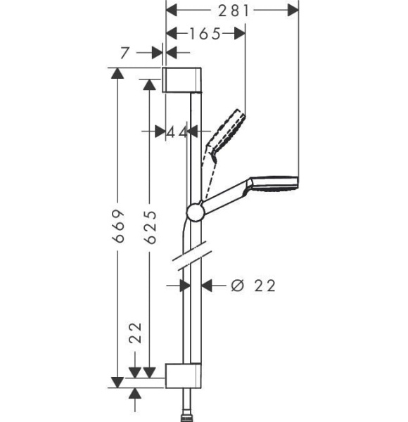 Душевой набор hansgrohe Crometta 1jet Green 26554400 65 см белый/хром