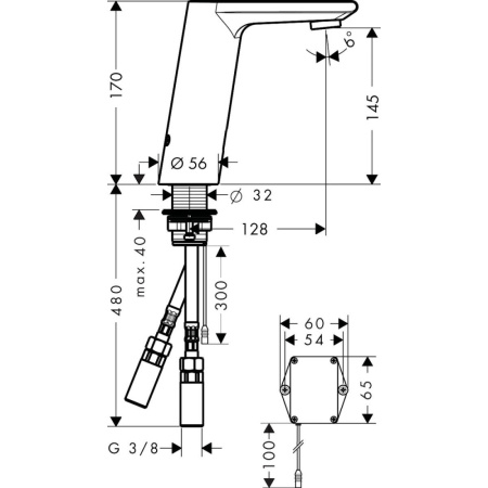 Кран для холодной воды hansgrohe Focus 31131000 настенный хром