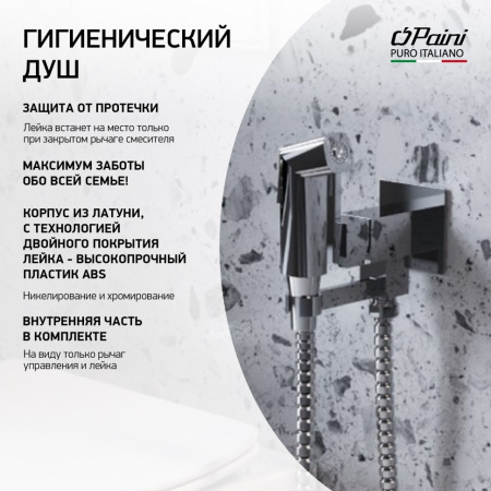 Смеситель с гигиеническим душем Paini Bella BLCR442 квадратный
