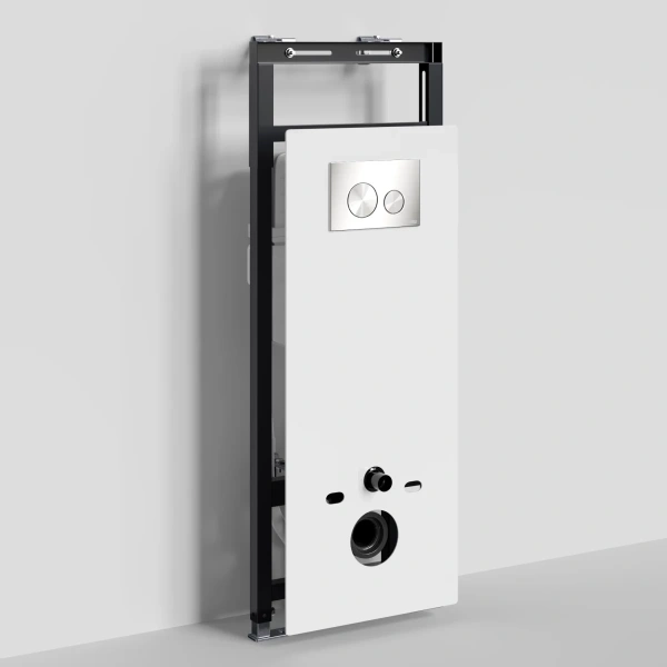 Инсталляция для унитаза WasserKRAFT Salm 27 27TLT.010.ME.WH.BN02 с кнопкой смыва, никель