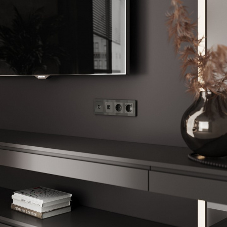 ТВ-розетка без рамки Werkel графит акрил W1183044