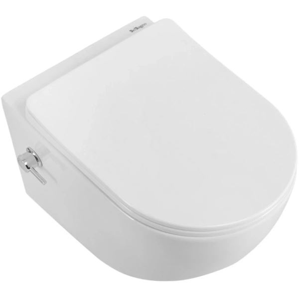 Унитаз подвесной BelBagno Marino BB7026CH-TOR-BS/SC безободковый, с функцией биде, торнадо, с сиденьем микролифт, белый