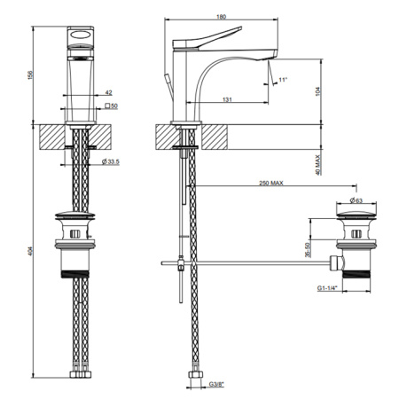 Смеситель для раковины Gessi Rilievo 59005#031