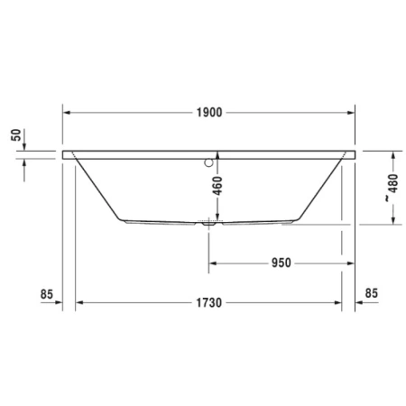 Акриловая ванна 190x90 см Duravit Vero Air 700414000000000