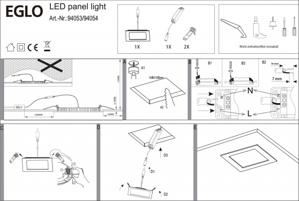 Встраиваемый светильник Eglo ПРОМО Fueva 1 94053
