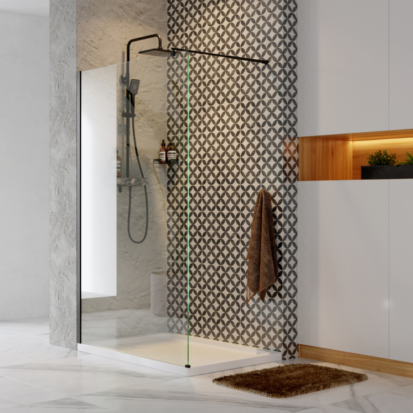 Душевая перегородка WasserKRAFT Abens 20W 110 20W46 матовая черная