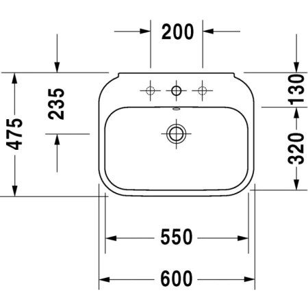 Раковина 60x47,5 см Duravit Happy D.2 2316600000