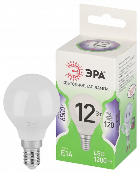 Лампа светодиодная Эра Green Line E14 12Вт 6500K LED P45-12W-865-E14 GL