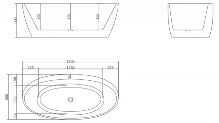 Акриловая ванна BelBagno BB404-1700-800