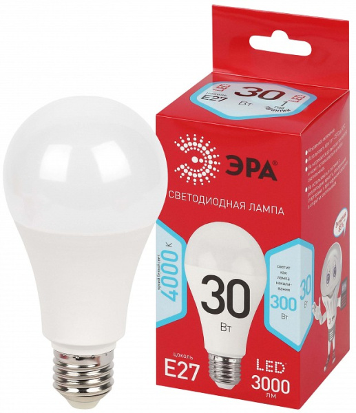 Лампа светодиодная Эра  E27 30Вт 4000K LED A70-30W-840-E27 R