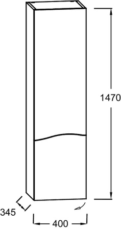 Пенал Jacob Delafon Sherwood EB1836LRU-P6