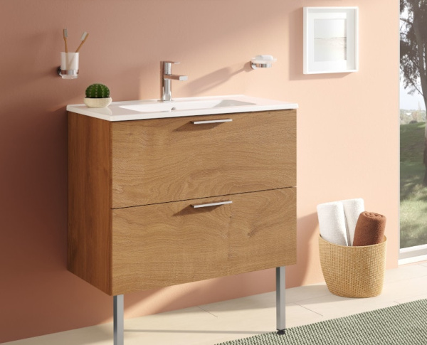 Тумба с раковиной Vitra Mia 80 67273 золотой дуб