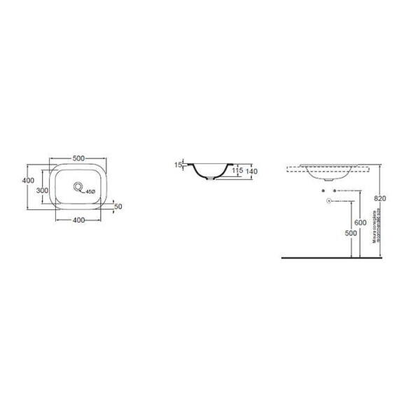 Раковина Azzurra Glaze 50 GLLT05040000BI