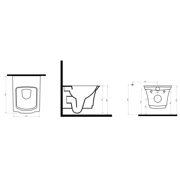 Унитаз подвесной Boheme Hermitage Chrome 951-CR безободковый, хром/белый