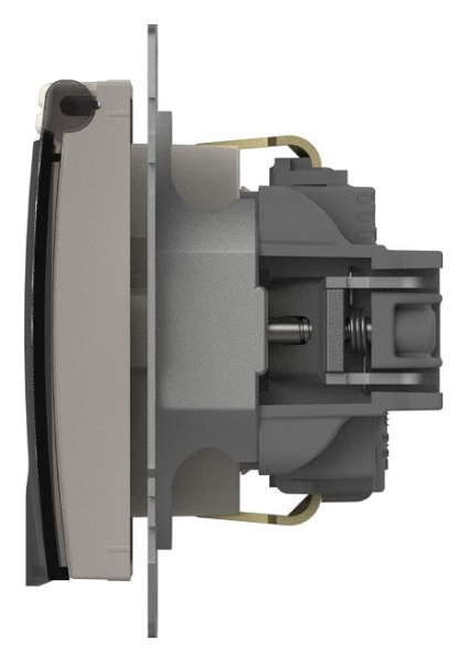 Розетка с заземлением с крышкой без рамки Elbi Eleсtriс Zena Vega 609-010200-218