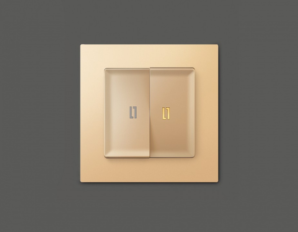 Выключатель двухклавишный с подсветкой без рамки Ambrella Volt Quant MA604010