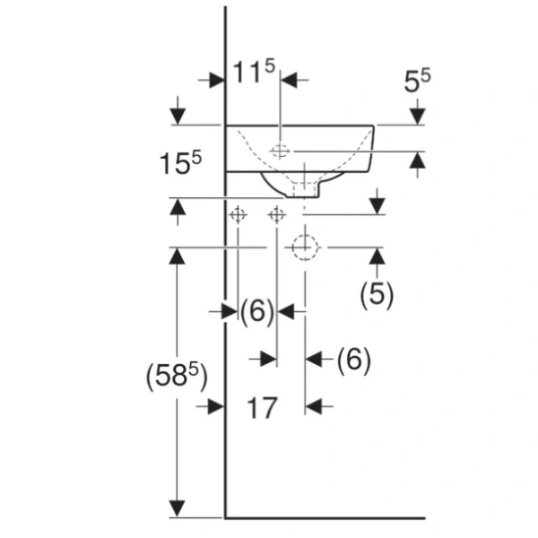 Раковина 32x32 см Geberit Renova Compact 276132000