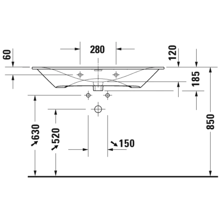 Раковина 103x49 см Duravit Viu 2344100000